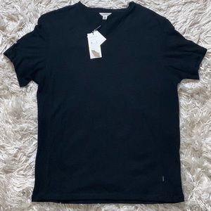 Calvin Klein Men's Black V-Neck Casual Shirt